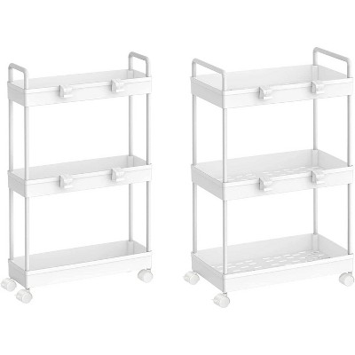 Haitral 2pk 3 Tier Slim Storage Cart Bathroom Organizer Laundry Room Organization