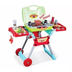 Insten 16 Piece Kids Toy Grill Playset, Pretend Kitchen BBQ, Light and Sound, 29"
