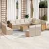 vidaXL 12 Piece Patio Sofa Set with Cushions Poly Rattan - Beige and Cream With Table - 2 of 4
