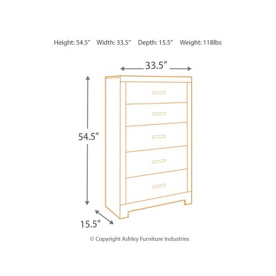 Ethereal Driftwood Grey 5-Drawer Weathered Chest