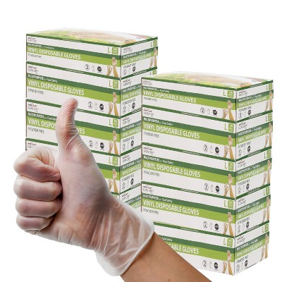 Bison Life 1000ct Disposable Vinyl Gloves, Powder and Latex Free, for Food Services, Household Cleaning, Beauty & Salon