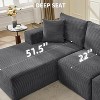 Coucheta 109" Cloud Sofa L-Shaped Sectional, Frameless Couch & ,Skin-Friendly Corduroy Fabric for Living Room, Left/Right Facing Chaise - 3 of 4