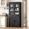 MAYEERTY 36x31x16 in Natural Wood Grain Storage Cabinet with Glass Door for Living Room & Bar Area - 2 of 4