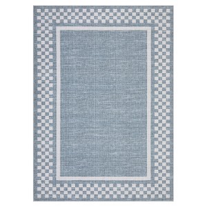Modern Geometric Bordered Living Room Bedroom Rugs, Ultra Thin Soft Non Slip Large Carpet for Dining Room Office Classroom - 1 of 4