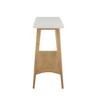 Wood Console Table with Lower Shelf and Solid Wood Frame and Veneer Shelf - 3 of 4