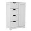 MAYEERTY White Freestanding Floor Storage Cabinet, Adjustable Shelves 4 Drawers 1 Door for Flexible Home Organizing - 4 of 4