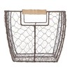 Angel Sar 4Pcs Decorative Chicken Wire Basket, Brown Rustic Storage Basket with Wood Handles, 12.2x8x7.28 Inch - 4 of 4