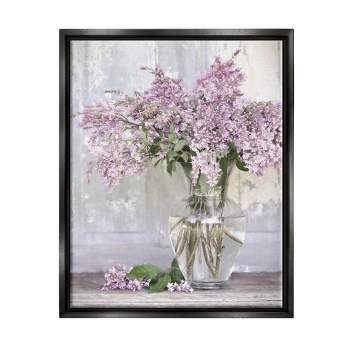 Stupell Industries Tranquil Lilac Flower VaseFloater Canvas Wall Art