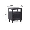 INFURNIC Nightstands Rustic Acacia Wood Nightstand with Cane Webbing Storage Cabinet and Open Shelf, Black, 19.5"*15.75"*24" - 2 of 4