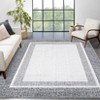 Indoor Modern Bordered Solid Color Area Rugs Ultra Soft Washable Low Pile Non Slip Carpet for Living Room Bedroom Thin Floor Mat - 4 of 4