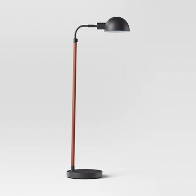 Pharmacy Floor Lamp with Faux Leather Wrap Black (Includes LED Light Bulb) - Threshold™