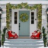 6 Pieces Christmas Decorations with LED Light, Holiday Decoration, Including 2 Garland, 1 Wreaths, 2 Swags, Christmas Decor Set for Front Doors - 2 of 4