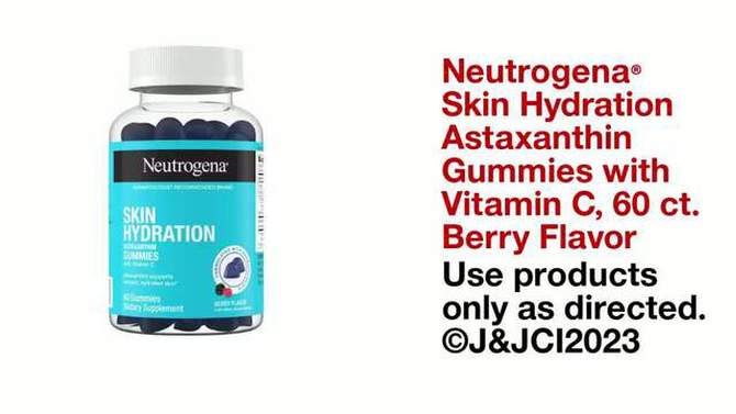 Neutrogena Skin Hydration Astaxanthin Gummies with Vitamin C - Berry Flavor - 60 ct, 2 of 12, play video