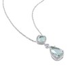 EVERLY JEWELRY | Sterling Silver 5ct TGW Green Quartz and Created White Sapphire Teardrop Halo Pendant with Chain, 18 inc - 4 of 4