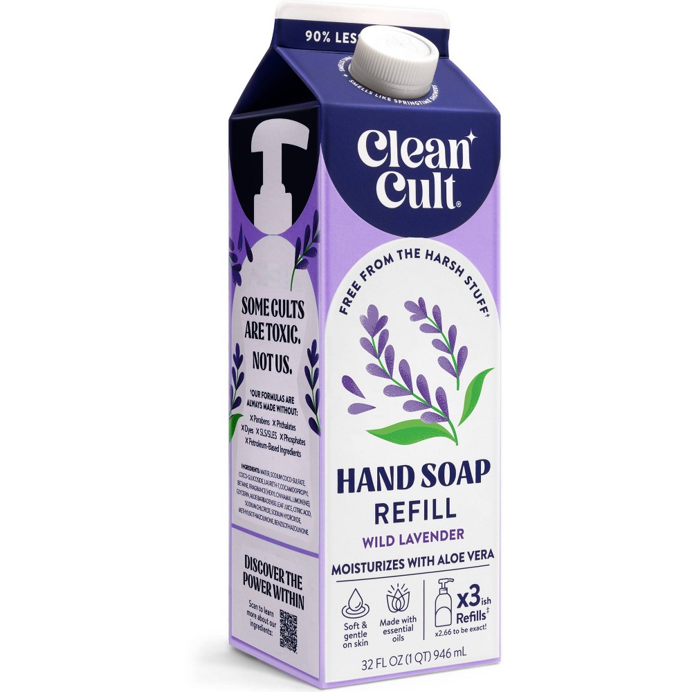 Photos - Shower Gel Clean Cult Liquid Hand Soap Refill - Wild Lavender - 32 fl oz: Box, Hand Soap Refills, Liquid