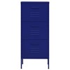 vidaXL Storage Cabinet Navy Blue Steel Medium Adjustable Feet - Navy Blue - 3 of 4