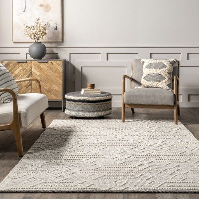Lucile Gray Wool Moroccan Diamond Area Rug