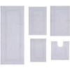 Set of 5 Classy Bathmat Collection White Cotton Tufted Bath Rug - Home Weavers - 2 of 4