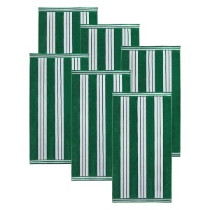 Striped Oversized Extra Large Cotton Beach Towel Set by Blue Nile Mills - 1 of 4