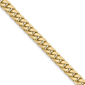 Black Bow Jewelry 4.3mm, 14K Yellow Gold, Miami Cuban (Curb) Chain Necklace - 1 of 4