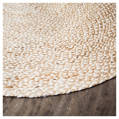 Handmade Ivory Braided Wool 8' Round Rug