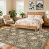 Modern Area Rug Elegant Floral Durable Stain-Resistant Fabric Washable Waterproof Perfect Rug for Living Room Bedroom - 3 of 4