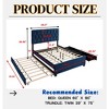 Lycvki Modern Blue Velvet Queen Bed with Twin Trundle and 2 Storage Drawers - 3 of 4