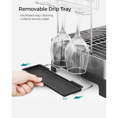 Stainless Steel 2-Tier Dish Drying Rack with Utensil Cup