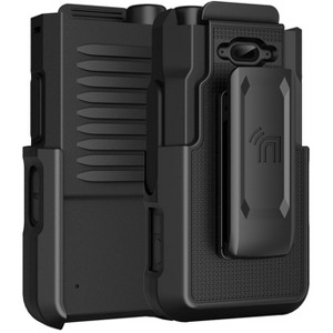 Nakedcellphone Holster for Siyata SD7 Mission Critical PTT Handset Radio - Ratchet Belt Clip Holder Case - Black - 1 of 4