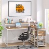Sapphtopaz 55" Modern L-Shaped Desk with Drawers and Monitor Riser Computer Desk with Open Storage Shelves Small Desk for Home Office, Bedroom - 4 of 4