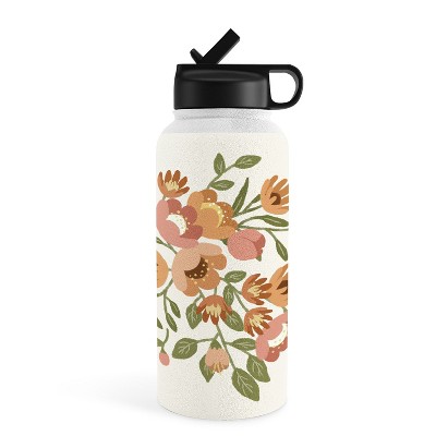 Lebrii Freya Flowers 32 Oz Water Bottle With Handle Lid - Society6 : Target