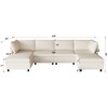 NicBex Modular 129" U Shape Sectional Sofa Sleeper Couch Set with Storage Space for Living Room - 2 of 4