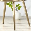 Mshliw Set of 2 Modern PU Leather Dining Chairs with Oval Backrest, High-Density Sponge Cushion and Gold Stainless Steel Legs for Dining Room - 4 of 4