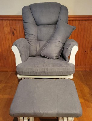 Storkcraft tuscany custom glider discount and ottoman with lumbar pillow