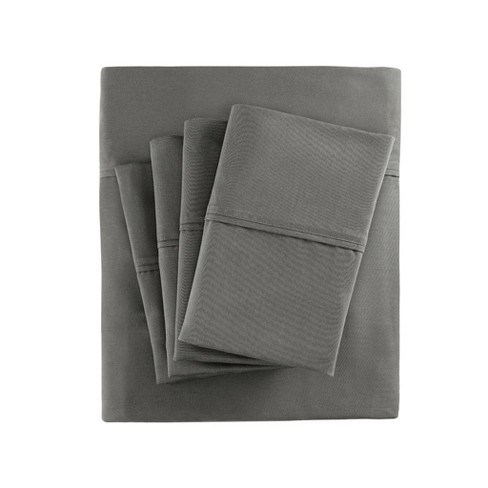 Melange Home King eco-melange Flannel Sheet Set | Unisex | Light Grey