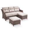 Buenhomino 3 Pieces Patio sectional Sofa Set, U Shape Patio Convertible Sofa Set with Water-Resistant and Washable Cushions - 2 of 4