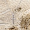 Dicksons Budded Cross with Jewel-Tone Floral Center Silver-Plated 18-Inch Pendant Necklace - 2 of 3