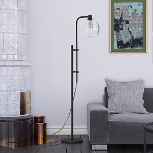 Hudson and Canal Height-Adjustable Floor Lamp with Glass Shade - 1 of 4
