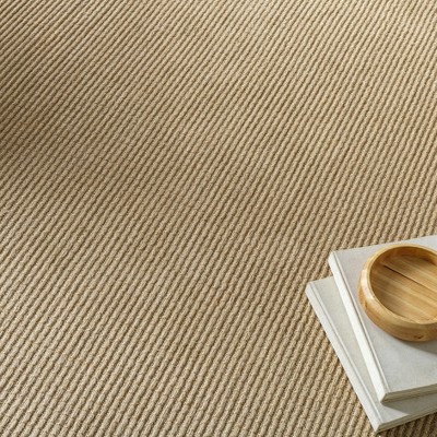 Handmade Light Brown Jute and Polypropylene Rectangular Area Rug