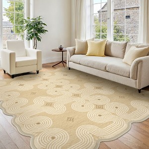 Abynow Geometric Modern Loomed Machine Washable Area Rug - 1 of 4