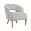 Sapphtopaz 1pc Accent Chair Unique Style Velvet Plush Seat Solid Wood Legs Lounge Chair Living Room Chair Comfy Chair for Living Room Bedroom Studio - 3 of 4