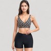 Anna-Kaci Swim Women's Twist Front Bikini Top and High Waist Swim Shorts Set with Supportive Wide Straps and Soft Stretch Fit - 2 of 4