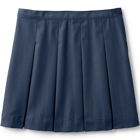 Lands' End School Uniform Kids Poly-cotton Box Pleat Skirt Top Of Knee ...