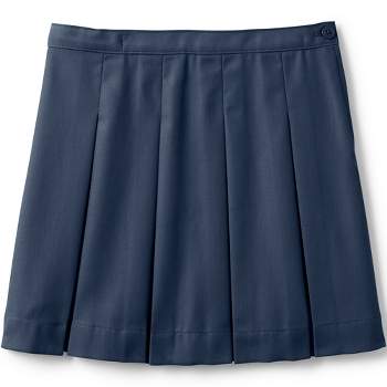 Lands' End Lands' End School Uniform Kids Poly-Cotton Box Pleat Skirt Top of Knee