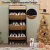 Natural Rattan 3 Flip Drawers Shoe Cabinet, Narrow Shoe Storage Cabinet with 3-Tier Adjustable Shelves, Freestanding Shoe Rack Organizer - 3 of 4