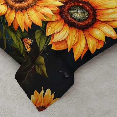Acoinel Vibrant Sunflower & Butterfly Comforter Set - All Season Bedding with 2 Pillowcases,Queen — фото 6