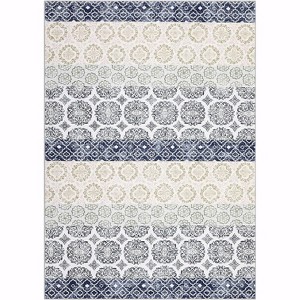 Acekool Washed Velvet Area Rug - Soft High-Density Brocade Carpet for Living Room & Bedroom, Easy Care Foldable Design - 1 of 4