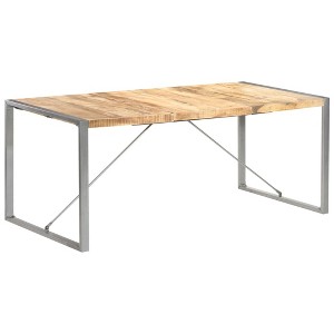 vidaXL Dining Table 70.9"x35.4"x29.5" Solid Rough Mango Wood - 1 of 4