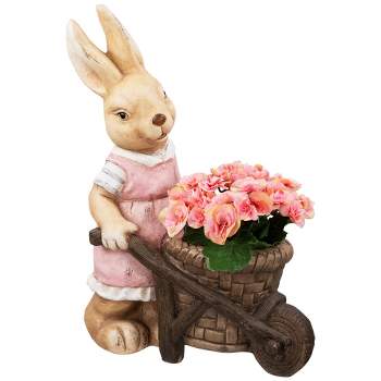 Northlight Girl Rabbit Outdoor Easter Garden Planter - 18.75"