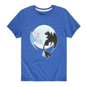 Boys' - How to Train Your Dragon - Night And Light Moon Short Sleeve Graphic T-Shirt - 1 of 3